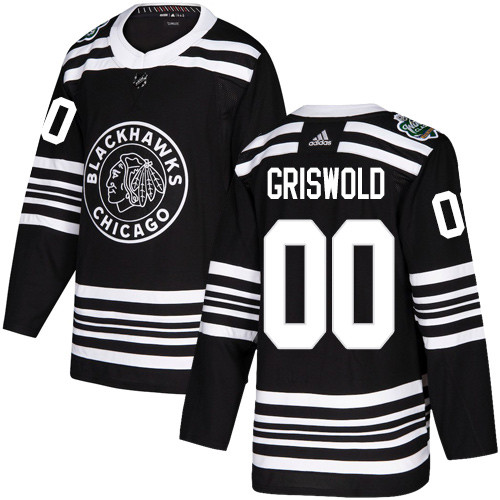 Adidas Blackhawks #00 Clark Griswold Black Authentic 2019 Winter Classic Stitched NHL Jersey
