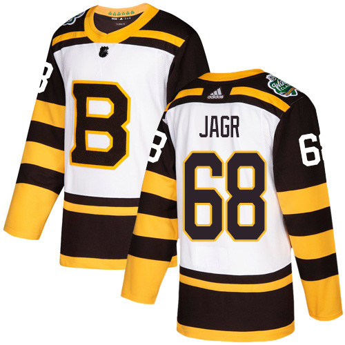 Adidas Bruins #68 Jaromir Jagr White Authentic 2019 Winter Classic Stitched NHL Jersey