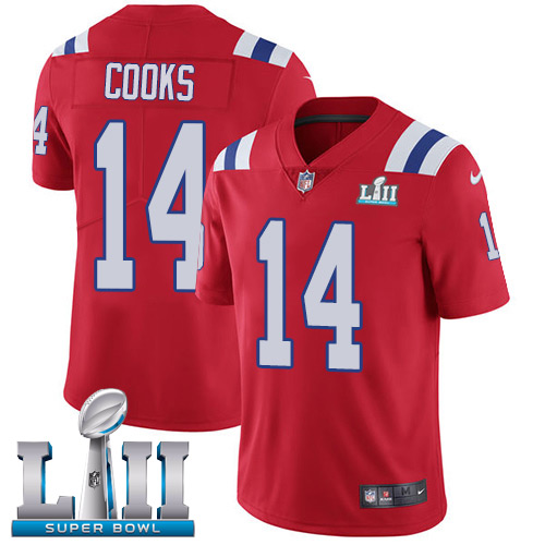 Men's Nike Patriots #14 Brandin Cooks Red Alternate Super Bowl LII Stitched NFL Vapor Untouchable Limited Jersey