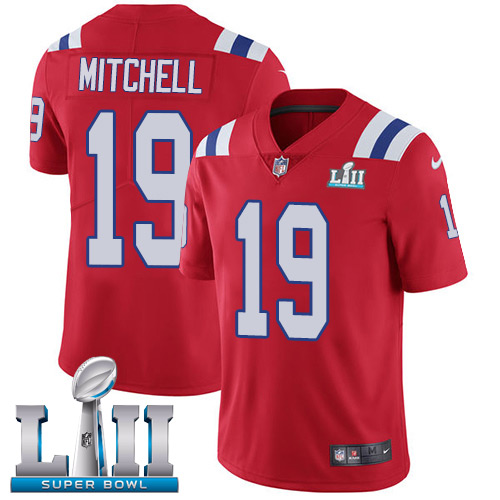 Men's Nike Patriots #19 Malcolm Mitchell Red Alternate Super Bowl LII Stitched NFL Vapor Untouchable Limited Jersey