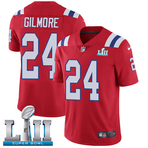 Men's Nike Patriots #24 Stephon Gilmore Red Alternate Super Bowl LII Stitched NFL Vapor Untouchable Limited Jersey