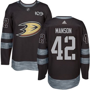Adidas Ducks #42 Josh Manson Black 1917-2017 100th Anniversary Stitched NHL Jersey