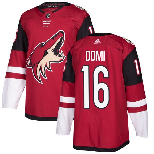 Adidas Coyotes #16 Max Domi Maroon Home Authentic Stitched NHL Jersey