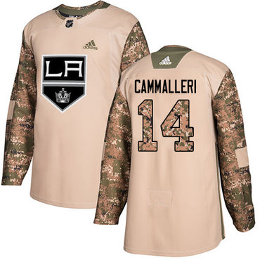 Adidas Kings #14 Mike Cammalleri Camo Authentic 2017 Veterans Day Stitched NHL Jersey