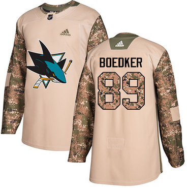 Adidas Sharks #89 Mikkel Boedker Camo Authentic 2017 Veterans Day Stitched NHL Jersey