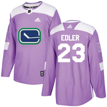 Adidas Canucks #23 Alexander Edler Purple Authentic Fights Cancer Stitched NHL Jersey