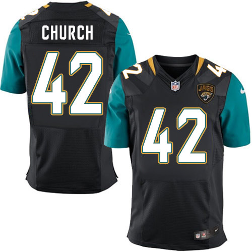 Nike Jaguars #42 Barry Church Black Alternate Men's Stitched NFL Elite Jersey