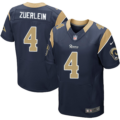 Nike Rams #4 Greg Zuerlein Navy Blue Team Color Men's Stitched NFL Elite Jersey