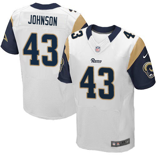 Nike Rams #43 John Johnson White Men's Stitched NFL Elite Jersey