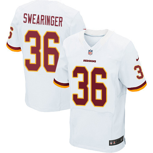 Nike Redskins #36 D.J. Swearinger White Men's Stitched NFL Elite Jersey