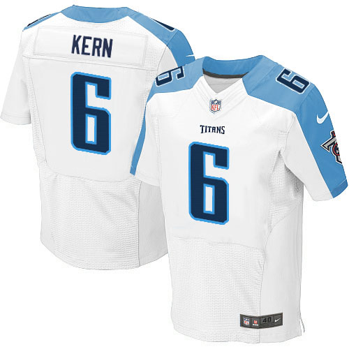 Nike Titans #6 Brett Kern White Men's Stitched NFL Elite Jersey