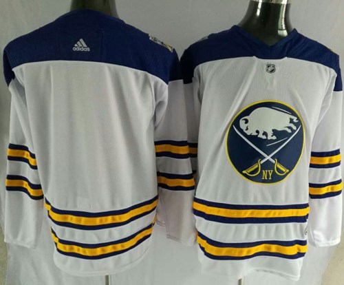 Adidas Sabres Blank White Road Authentic Stitched NHL Jersey