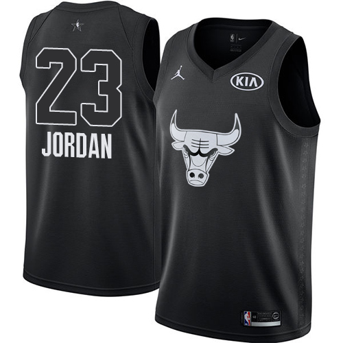 Nike Bulls #23 Michael Jordan Black NBA Jordan Swingman 2018 All-Star Game Jersey