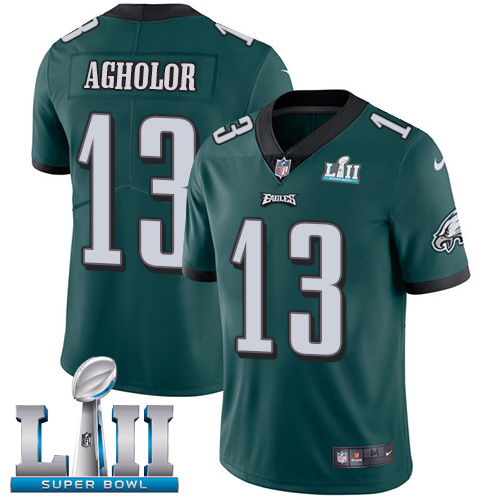 Youth Nike Philadelphia Eagles #13 Nelson Agholor Midnight Green Team Color Super Bowl LII Stitched NFL Vapor Untouchable Limited Jersey