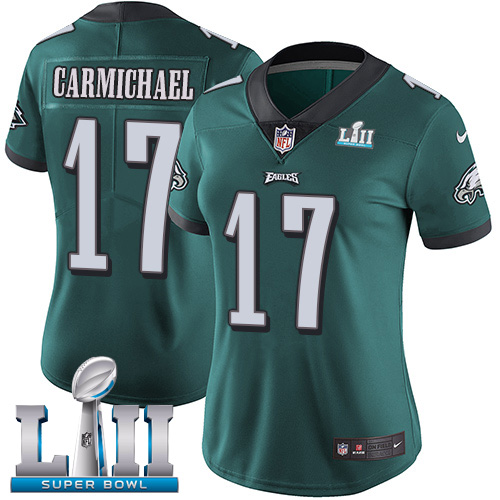 Women's Nike Philadelphia Eagles #17 Harold Carmichael Midnight Green Team Color Super Bowl LII Stitched NFL Vapor Untouchable Limited Jersey