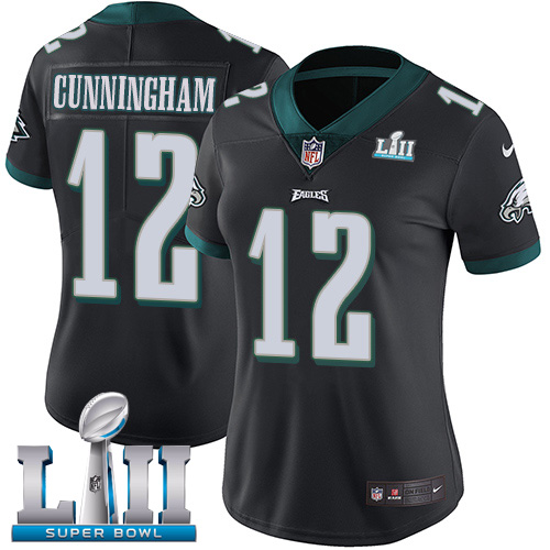 Women's Nike Philadelphia Eagles #12 Randall Cunningham Black Alternate Super Bowl LII Stitched NFL Vapor Untouchable Limited Jersey