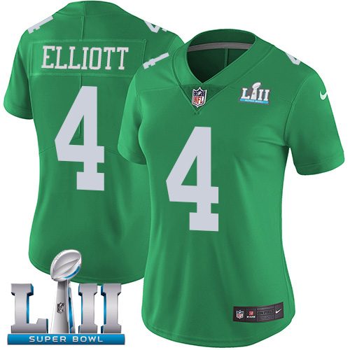 Women's Nike Philadelphia Eagles #4 Jake Elliott Green Super Bowl LII Stitched NFL Limited Rush Jersey