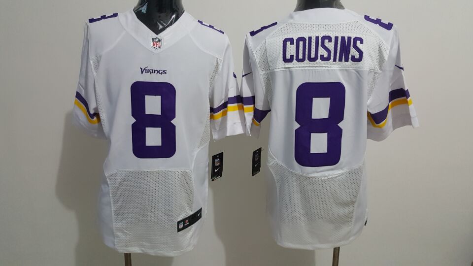 Nike Minnesota Vikings #8 Kirk Cousins White Men's Stitched NFL Elite Jersey
