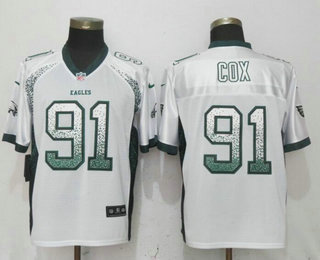 Men's Philadelphia Eagles #91 Fletcher Cox White Drift Stitched NFL Nike Fashion Jersey