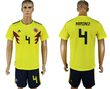 Colombia #4 RAMIREZ Home 2018 FIFA World Cup Soccer Jersey