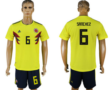 Colombia #5 SANCHEZ Home 2018 FIFA World Cup Soccer Jersey