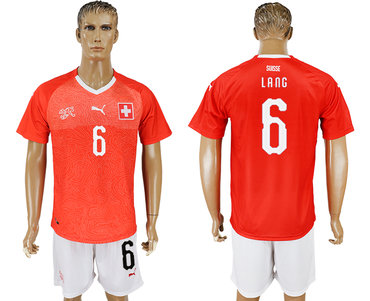 Switzerland #6 LANG Home 2018 FIFA World Cup Soccer Jersey