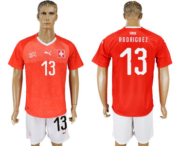 Switzerland #13 RODRIGUEZ Home 2018 FIFA World Cup Soccer Jersey