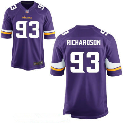 Men's Minnesota Vikings #93 Sheldon Richardson Purple Team Color Stitched NFL Nike Game Jersey