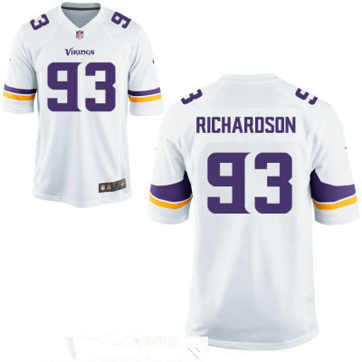 Men's Minnesota Vikings #93 Sheldon Richardson White Road Stitched NFL Nike Game Jersey