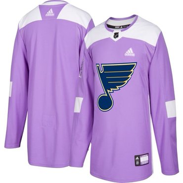 Men's St. Louis Blues Purple Pink Custom Adidas Hockey Fights Cancer Practice Jersey