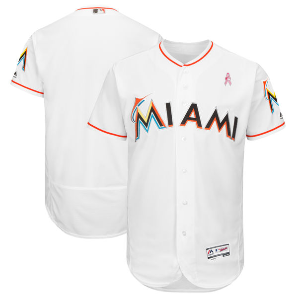 Miami Marlins Blank White 2018 Mother's Day Flexbase Jersey