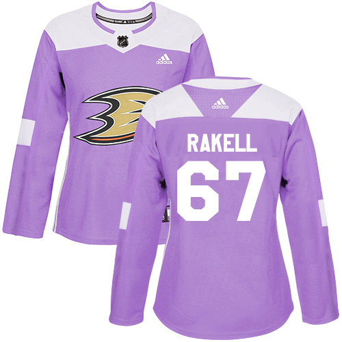 Adidas Anaheim Ducks #67 Rickard Rakell Purple Authentic Fights Cancer Women's Stitched NHL Jersey