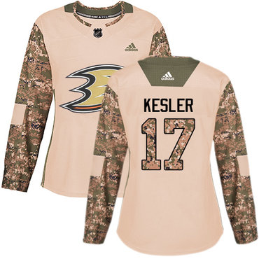 Adidas Anaheim Ducks #17 Ryan Kesler Camo Authentic 2017 Veterans Day Women's Stitched NHL Jersey