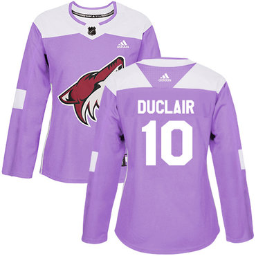 Adidas Arizona Coyotes #10 Anthony Duclair Purple Authentic Fights Cancer Women's Stitched NHL Jersey