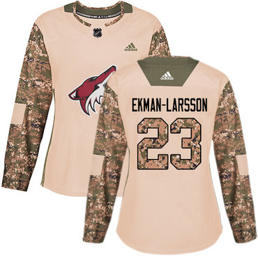 Adidas Arizona Coyotes #23 Oliver Ekman-Larsson Camo Authentic 2017 Veterans Day Women's Stitched NHL Jersey