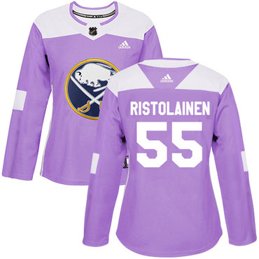 Adidas Buffalo Sabres #55 Rasmus Ristolainen Purple Authentic Fights Cancer Women's Stitched NHL Jersey