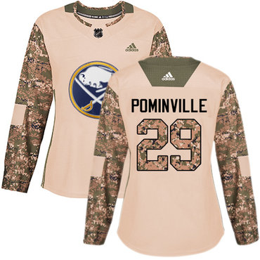 Adidas Buffalo Sabres #29 Jason Pominville Camo Authentic 2017 Veterans Day Women's Stitched NHL Jersey