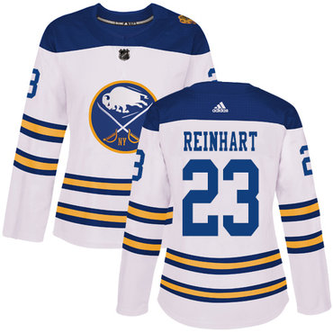 Adidas Buffalo Sabres #23 Sam Reinhart White Authentic 2018 Winter Classic Women's Stitched NHL Jersey