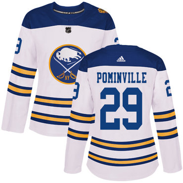 Adidas Buffalo Sabres #29 Jason Pominville White Authentic 2018 Winter Classic Women's Stitched NHL Jersey
