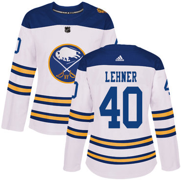 Adidas Buffalo Sabres #40 Robin Lehner White Authentic 2018 Winter Classic Women's Stitched NHL Jersey