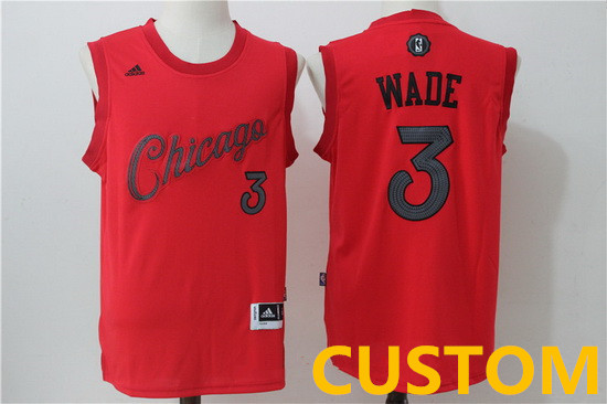 Custom Men's Chicago Bulls adidas Red 2016 Christmas Day Stitched NBA Swingman Jersey