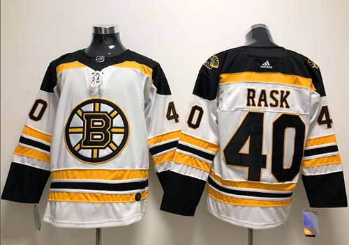 Adidas Boston Bruins #40 Tuukka Rask White Road Authentic Stitched NHL Jersey