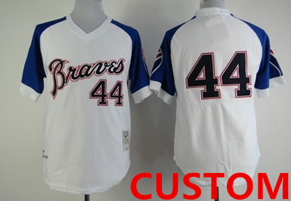 Custom Atlanta Braves 1974 White Throwback Jersey