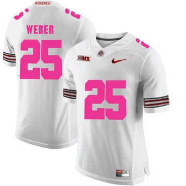Ohio State Buckeyes 25 Mike Weber White 2018 Breast Cancer Awareness College Football Jersey