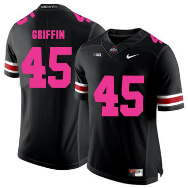 Ohio State Buckeyes 45 Archie Griffin Black 2018 Breast Cancer Awareness College Football Jersey