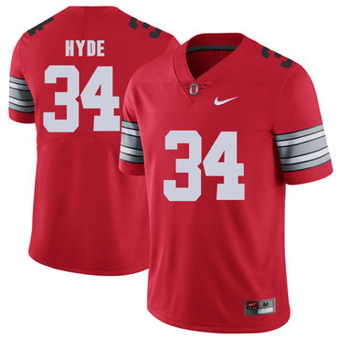 Ohio State Buckeyes 34 Carlos Hyde Red 2018 Spring Game College Football Limited Jersey