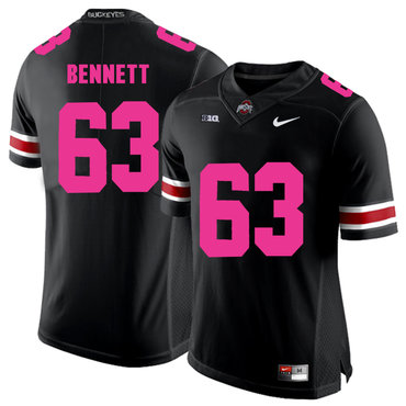 Ohio State Buckeyes 63 Michael Bennett Black 2018 Breast Cancer Awareness College Football Jersey