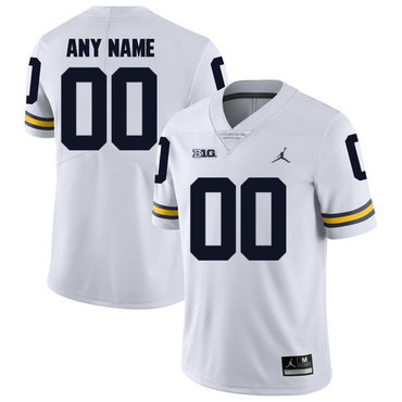 Michigan Wolverines White Men's Customized College Football Jersey