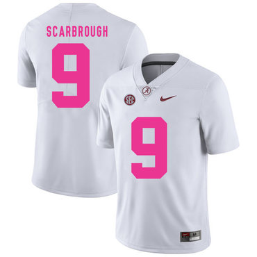 Alabama Crimson Tide 9 Bo Scarbrough White 2017 Breast Cancer Awareness College Football Jersey