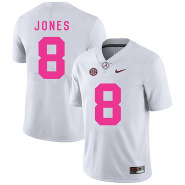 Alabama Crimson Tide 8 Julio Jones White 2017 Breast Cancer Awareness College Football Jersey